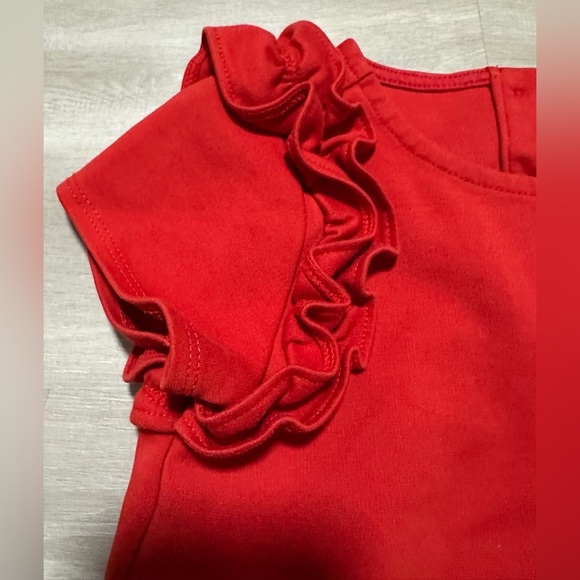 Janie & Jack Brick Red Ruffle Trim Short Sleeve Tunic Top 5T - Picture 4 of 4